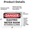 Signmission Electric Meter Room No Danger Sign, Vinyl Decal, 5in W x 3.5in L, 2PK OS-2PACK-DS-D-35-L-19336 - alternate 5